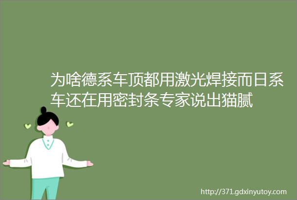 为啥德系车顶都用激光焊接而日系车还在用密封条专家说出猫腻